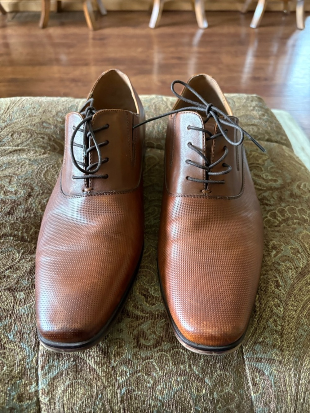 Aldo Men's Cognac Leather Lace-Up Oxfords
